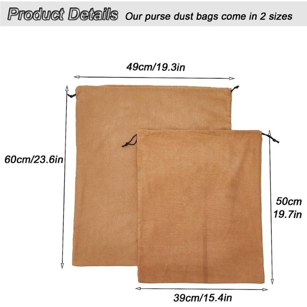 2 Pack Large Drawstring Dust Bags Handbag Shoe Storage Pouches - Picture 5 of 6